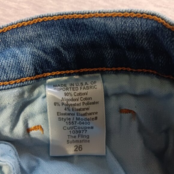Authentic Designer Current/Elliott Jeans Light Denim The Fling Submarine Size 26 - Picture 5 of 7
